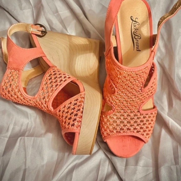 Lucky Brand Shoes - Lucky Brand Coral Woven Wedges